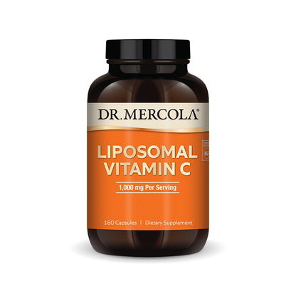 Dr. Mercola's Liposomal Vitamin C - advanced formula for better absorption, supporting immune, heart, eye, and brain health, and boosting collagen production. Available at BiosenseClinic.com.