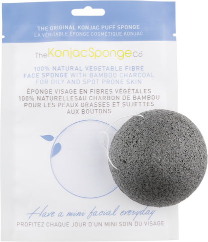 Konjac & Bamboo Charcoal Facial Sponge Puff - BiosenseClinic