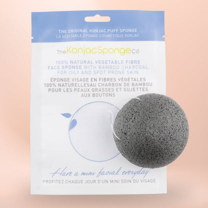 Konjac & Bamboo Charcoal Facial Sponge Puff