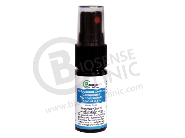 BiosenseClinical Professional Custom Compound Glycopyrrolate Topical spray  - 15 ml - Biosense Clinic