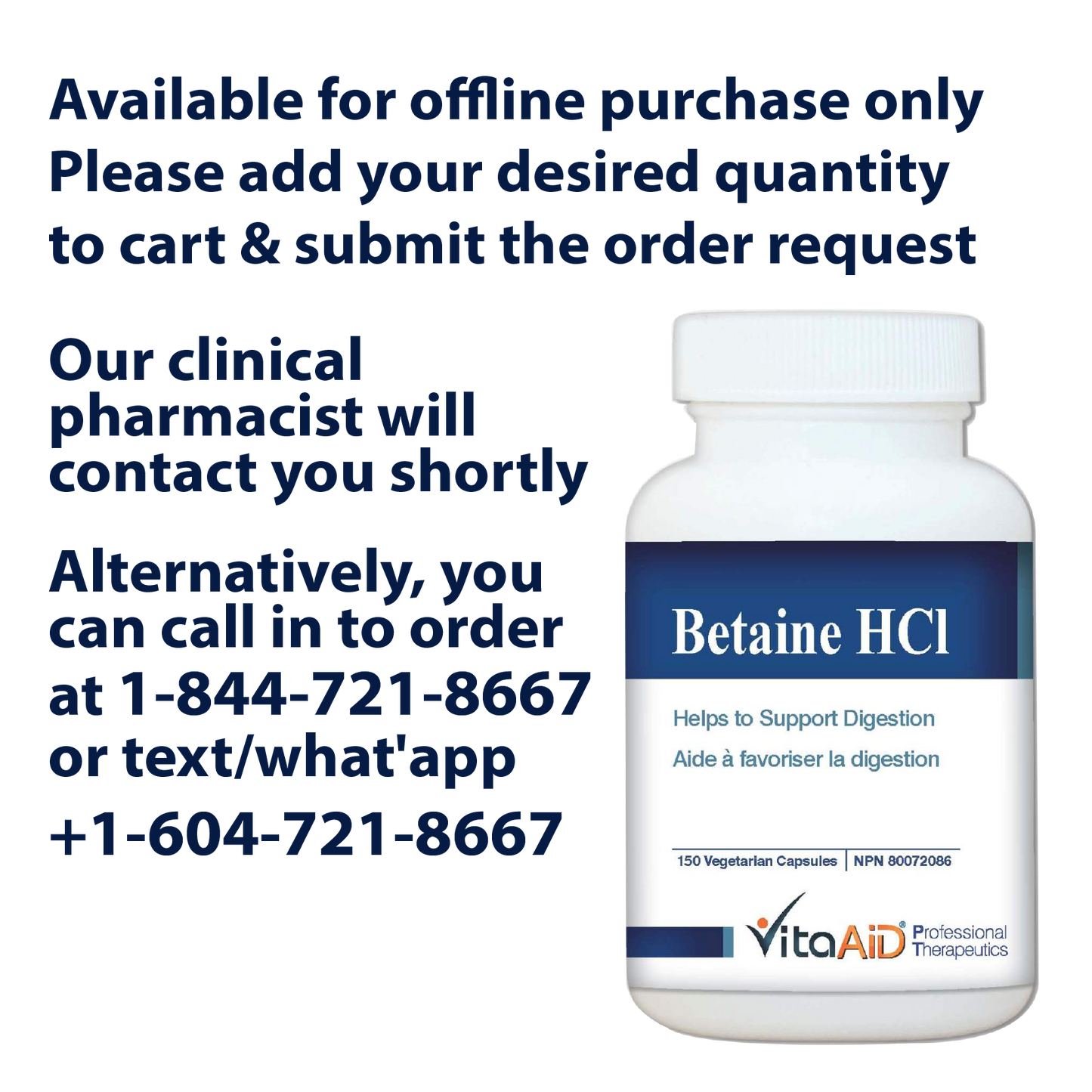 VitaAid Betaine HCL